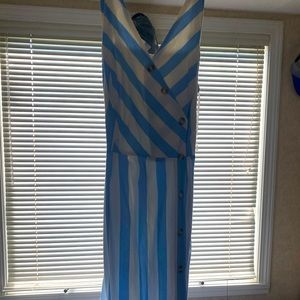Long summer dress with belt, NWT
